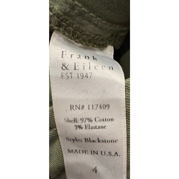 Frank & Eileen Blackstone Utility Pants Italian Performance Twill Army Green 4 - Picture 5 of 5